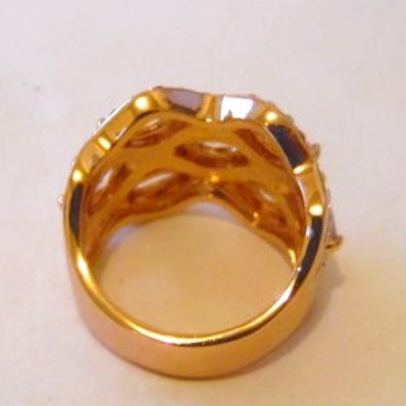 Joan Boyce "Ooo LALA" " Clear Stone CZ and Pave Wave--Design Ring Size 9 - Picture 2 of 5